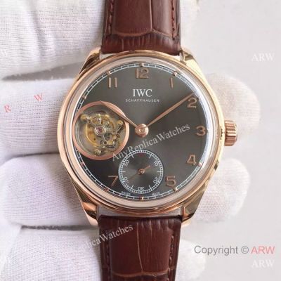 Swiss IWC Schaffhausen Tourbillon Copy Watch Rose Gold